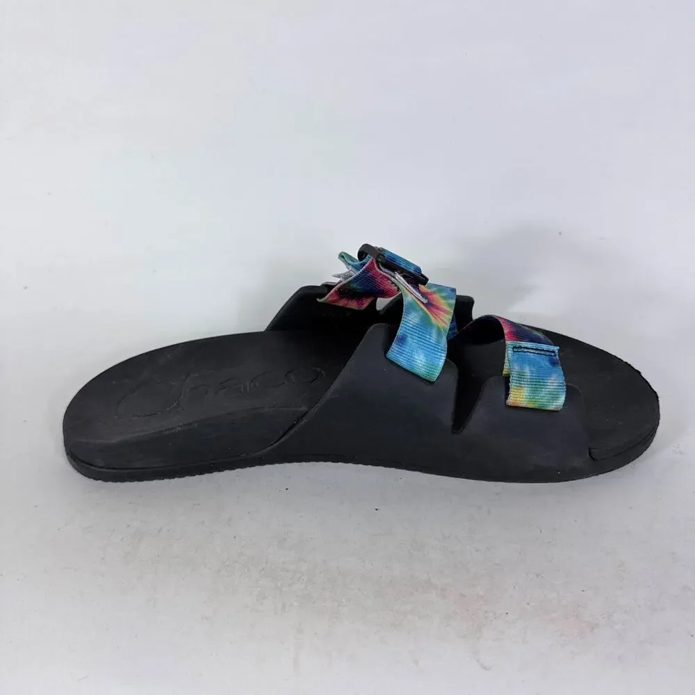 Chaco Chillos Slide Sandals Men's 12 Dark Tie-Dye Comfort Adjustable Slip On